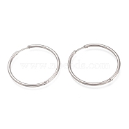 304 Stainless Steel Huggie Hoop Earrings, Hypoallergenic Earrings, Ring, Stainless Steel Color, 12 Gauge, 34.5x2mm, Pin: 1mm(EJEW-L256-02G-P)