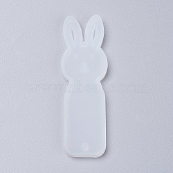 Silicone Bunny Bookmark Molds, Resin Casting Molds, Rabbit Head, White, 92x29x4.5mm, Inner Diameter: 89x25mm(X-DIY-P001-04A)