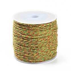 Macrame Cotton Cord, Braided Rope, with Plastic Reel, for Wall Hanging, Crafts, Gift Wrapping, Yellow Green, 1.2mm, about 49.21 Yards(45m)/Roll(OCOR-B002-01A-08)
