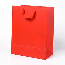 Kraft Paper Bags, with Handles, Gift Bags, Shopping Bags, Rectangle, Red, 32x25x13.2cm(AJEW-F005-03-D)