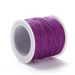 Braided Nylon Thread, DIY Material for Jewelry Making, Medium Violet Red, 0.8mm, 100yards/roll(X-NWIR-K013-A07)