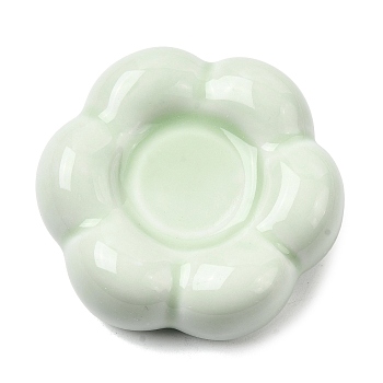 Flower Porcelain Display Decorations, for Home Office Desk Decoration, Pale Green, 46.5x49.5x18.5mm