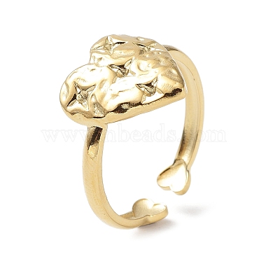 Real 18K Gold Plated Heart 304 Stainless Steel Ring Components