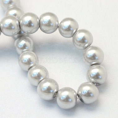 Backen gemalt pearlized Glasperlen runden Perle Stränge(X-HY-Q003-10mm-62)-4
