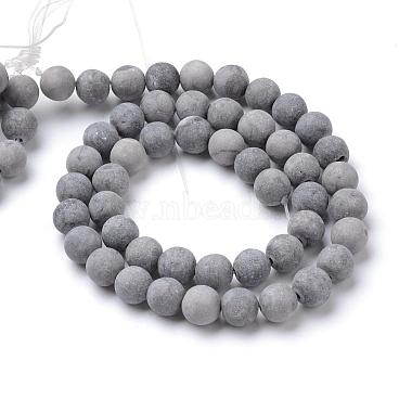 Natural Maifanite/Maifan Stone Beads Strands(G-T055-8mm-05)-2