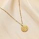 Collar con colgante de acero inoxidable con moneda de constelación para mujer(PW-WG95399-11)-1