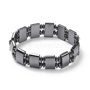 Fashionable Magnetic Synthetic Hematite Stretchy Bracelets, Black, 72mm(BJEW-K007-04)