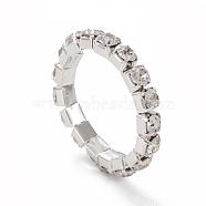Alloy Finger Rings, Rhinestone Crystal Rings, Engagement Wedding Band Rings, Platinum, 3mm, Size 7, 17mm(RJEW-I071-01A)