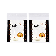Halloween Theme Plastic Bakeware Bag, with Self-adhesive, for Chocolate, Candy, Cookies, Square, WhiteSmoke, 130x100x0.2mm, about 100pcs/bag(OPP-Q004-01D)