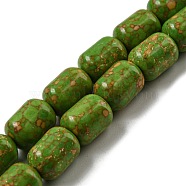 Dyed Synthetic Turquoise Beads Strands, Column, Yellow Green, 10.5x8mm, Hole: 1mm, about 33~43pcs/strand, 13.70 inch(34.8cm)(G-B070-D03-01)