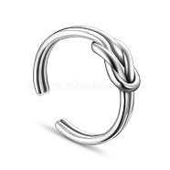 SHEGRACE Vintage Knot 925 Sterling Silver Cuff Rings, Open Rings, Antique Silver, 18mm(JR152A)