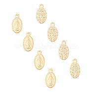 304 Stainless Steel Pendants, Oval with Virgin Mary, Golden, 15x8x2mm, Hole: 1.5mm, 10pcs/box(STAS-UN0006-06G)