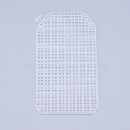 Plastic Mesh Canvas Sheets, for Embroidery, Acrylic Yarn Crafting, Knit and Crochet Projects, Oval Rectangle, White, 11.4x6.33x0.15cm, Hole: 4x4mm(DIY-M007-16)