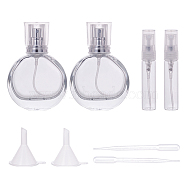 BENECREAT 25ml & 5mlGlass Spray Perfume Bottles, with PP Plastic Sprayer, Dropper Set PP Plastic Funnel Hopper and PE Plastic Dropper, Clear, 8.4x5.7x2.5cm & 7.6x1.4cm, Capacity: 25ml & 5ml(DIY-BC0010-42)