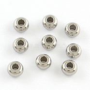 201 Stainless Steel Rondelle Spacer Beads, Stainless Steel Color, 5x3mm, Hole: 2mm(STAS-R064-43)