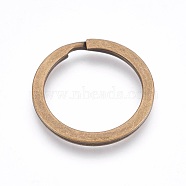 Alloy Split Key Rings, Keychain Clasp Findings, Antique Bronze, 28x2mm, Inner Diameter: 22mm(PALLOY-TAC0001-01A-AB)