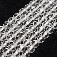 Natural Crystal Beads Strands, Faceted, Round, 4mm, Hole: 1mm, about 96pcs/strand, 14.9 inch~15.1 inch(G-D840-11-4mm)