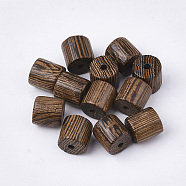 Natural Wenge Wood Beads, Undyed, Column, Camel, 8x8mm, Hole: 1.4mm(X-WOOD-S053-36)