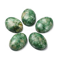 Natural Calcite Cabochons, Dyed, Oval, Dark Green, 30x22x7.5mm(G-I339-07L)
