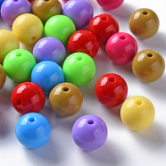 Opaque Acrylic Beads, Round, Mixed Color, 16x15mm, Hole: 2.8mm, about 220pcs/500g(MACR-S370-C16mm-M2)