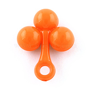 Opaque Acrylic Pendants, Flower, Dark Orange, 24.5x18.5x8mm, Hole: 3mm(X-SACR-Q165-C21)