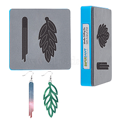 1Pc Wood Cutting Dies, with Steel, for DIY Scrapbooking/Photo Album, with 1Pc Plastic Injection Mold, Leaf Pattern, Cutting Die: 100x100x9mm(DIY-SD0001-81A-17)