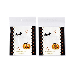 Halloween Theme Plastic Bakeware Bag, with Self-adhesive, for Chocolate, Candy, Cookies, Square, WhiteSmoke, 130x100x0.2mm, about 100pcs/bag(OPP-Q004-01D)
