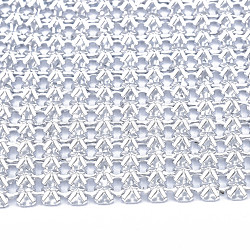 Aluminum Beaded Trim Mesh Ribbon Roll, for DIY Jewelry Craft Making, Silver, 19-1/4~19-3/4 inch(490~500mm)(AW-N002-01P)