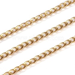 Ion Plating(IP) 304 Stainless Steel Twisted Chain Curb Chains, Unwelded, with Spool, Golden, 4~5x3x0.8mm, about 32.8 Feet(10m)/roll(CHS-H007-29G)