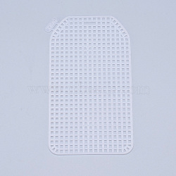 Plastic Mesh Canvas Sheets, for Embroidery, Acrylic Yarn Crafting, Knit and Crochet Projects, Oval Rectangle, White, 11.4x6.33x0.15cm, Hole: 2x2mm(DIY-M007-16)