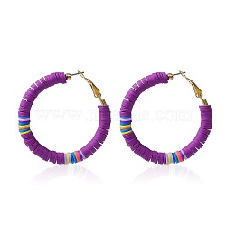 Colorful Clay Hoop Earrings(JQ3310-1)