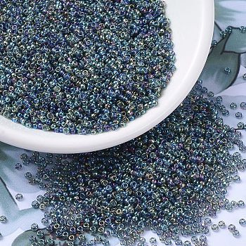MIYUKI Round Rocailles Beads, Japanese Seed Beads, 11/0, (RR249) Transparent Gray AB, 2x1.3mm, Hole: 0.8mm, about 5500pcs/50g