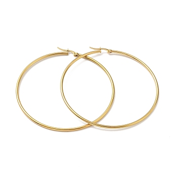 Vacuum Plating 201 Stainless Steel Big Hoop Earrings for Women, with 304 Stainless Steel Pins, Golden, 70x2mm, Pin: 0.6mm