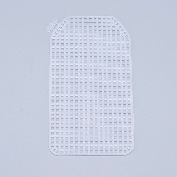 Plastic Mesh Canvas Sheets, for Embroidery, Acrylic Yarn Crafting, Knit and Crochet Projects, Oval Rectangle, White, 11.4x6.33x0.15cm, Hole: 2x2mm