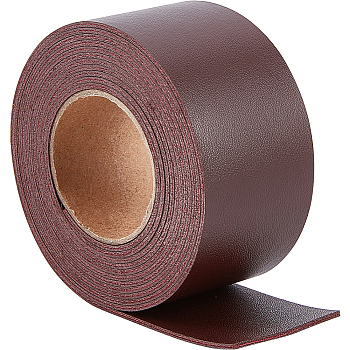 2M PVC Double Face Imitation Leather Ribbons, for Clothes, Bag Making, Coconut Brown, 37.5mm, about 2.19 Yards(2m)/Roll
