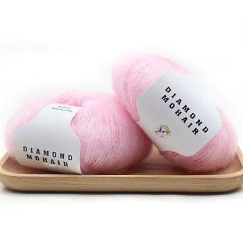 Wool Yarn, for Weaving, Knitting & Crochet, Pearl Pink, 1mm