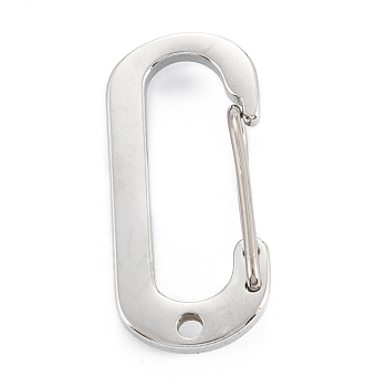 304 Stainless Steel Keychain Clasp Findings, Stainless Steel Color, Num.0, 24.5x11.5x5mm