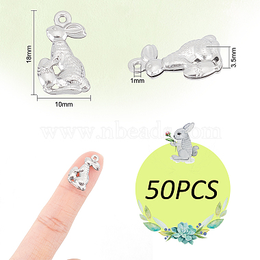 50pcs Pâques 304 pendentifs en acier inoxydable(STAS-UN0052-05)-3