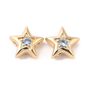 Azure Star Brass+Cubic Zirconia Beads