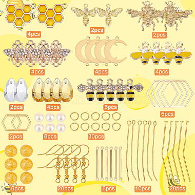 DIY Bee Dangle Earring Making Kit(DIY-SC0020-43)-2