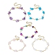 bracelet à maillons perlés avec pierres précieuses naturelles et synthétiques mélangées(BJEW-JB09972)-1