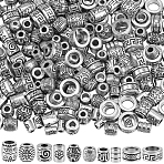 250Pcs 10 Styles Tibetan Style Alloy Spacer Beads, Antique Silver, 5.5~8x3.5~6.5mm, Hole: 1~5mm, 25pcs/style(TIBE-PA0001-04)