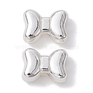 Alloy Beads, Long-Lasting Plated, Bowknot, Silver, 7x9.5x4.5mm, Hole: 2mm(FIND-B029-51S)