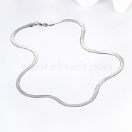 Stainless Steel Herringbone Chain Necklace for Women, Stainless Steel Color, 17-3/4 inch(45cm)(NW8434-2)