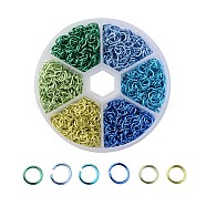 6 Colors Aluminum Wire Open Jump Rings, Mixed Color, 6x0.8mm, about 4.4mm inner diameter, about 180pcs/color, 1080pcs/box(ALUM-X0001-01A)