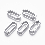 Spray Painted CCB Plastic Linking Rings, Quick Link Connectors, For Jewelry Cable Chains Making, Oval, Silver, 29x13x6mm, Inner Diameter: 7.5x24mm(CCB-R104-22-03)