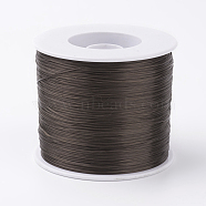 Korean Flat Elastic Crystal String, Elastic Beading Thread, for Stretch Bracelet Making, Coffee, 0.5mm, about 546.8 yards(500m)/roll(EW-G005-0.5mm-16)