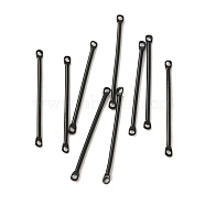 304 Stainless Steel Connector Charms, Bar Links, Electrophoresis Black, 25x2x1mm, Hole: 1mm(STAS-Q323-04F-B)