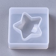 Silicone Molds, Resin Casting Molds, For UV Resin, Epoxy Resin Jewelry Making, Star, White, 45x45x14.5mm(X-DIY-F041-14B)