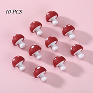 10Pcs Mushroom Silicone Focal Beads, Chewing Beads  For Teethers, DIY Nursing Necklaces Making, Red, 18mm, Hole: 2mm(JX901D-01)